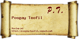 Posgay Teofil névjegykártya
